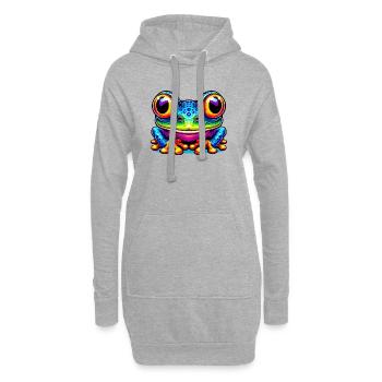 Grenouille - Sweat-shirt à capuche long Femme - gris chiné - Devant
