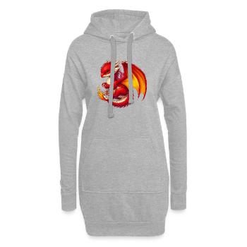 Drache - Hoodie-Kleid - Grau meliert - Vorne