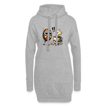 Design de café amusant - Sweat-shirt à capuche long Femme - gris chiné - Devant