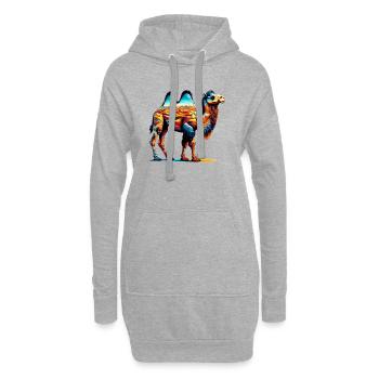 Chameau - Sweat-shirt à capuche long Femme - gris chiné - Devant