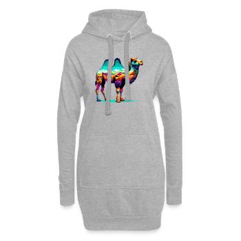 Chameau - Sweat-shirt à capuche long Femme - gris chiné - Devant