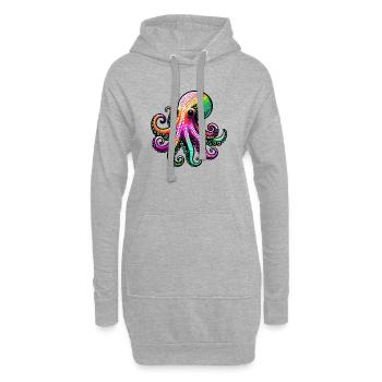 Pieuvre - Sweat-shirt à capuche long Femme - gris chiné - Devant