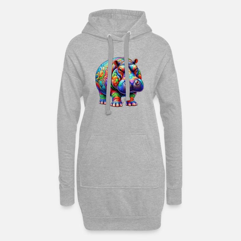 Nilpferd - Hoodie-Kleid - Grau meliert