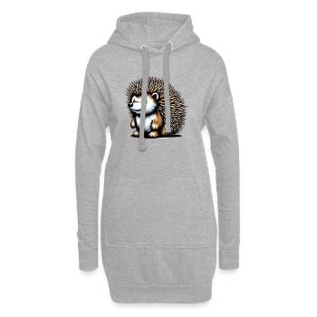 Igel - Hoodie-Kleid - Grau meliert - Vorne