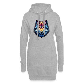Wolf - Hoodie Dress - heather grey - Front