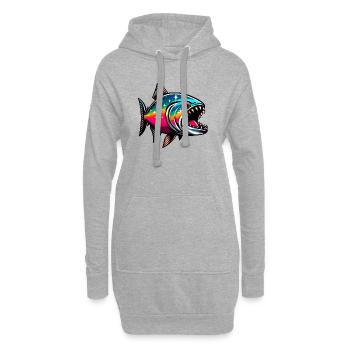 Piranha - Hoodie Dress - heather grey - Front