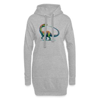 Dinosaurier - Hoodie-Kleid - Grau meliert - Vorne