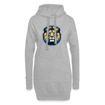 Löwe - Hoodie-Kleid - Grau meliert - Vorne