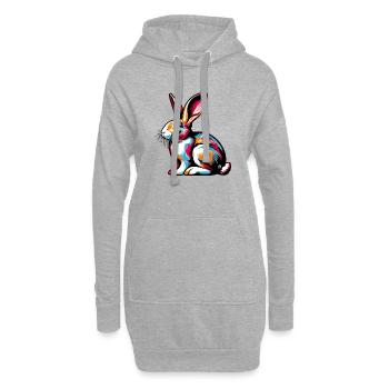 Kaninchen - Hoodie-Kleid - Grau meliert - Vorne