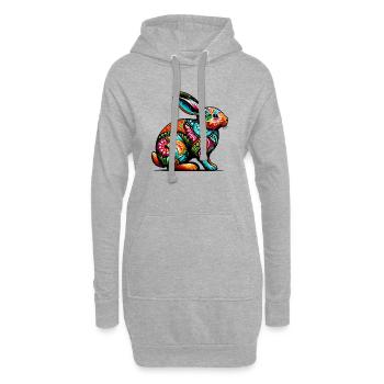 Lapin - Sweat-shirt à capuche long Femme - gris chiné - Devant