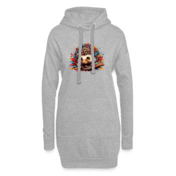 Igel - Hoodie-Kleid - Grau meliert - Vorne