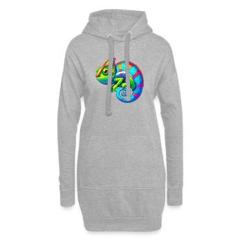 Caméléon - Sweat-shirt à capuche long Femme - gris chiné - Devant
