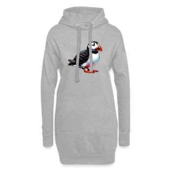 Papageitaucher - Hoodie-Kleid - Grau meliert - Vorne