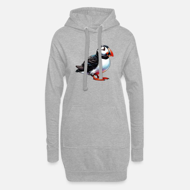 Papageitaucher - Hoodie-Kleid - Grau meliert