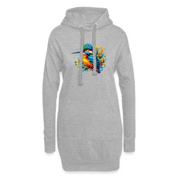 Martin-pêcheur - Sweat-shirt à capuche long Femme - gris chiné - Devant