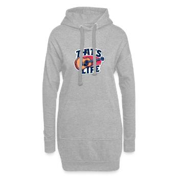 Lebendige Gitarre mit Slogan - Hoodie-Kleid - Grau meliert - Vorne