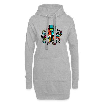 Krake - Hoodie-Kleid - Grau meliert - Vorne