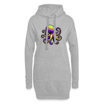 Krake - Hoodie-Kleid - Grau meliert - Vorne