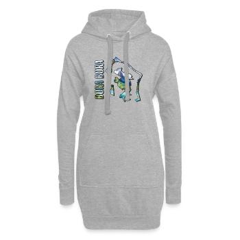 Carte à l’aquarelle Bora Bora - Sweat-shirt à capuche long Femme - gris chiné - Devant