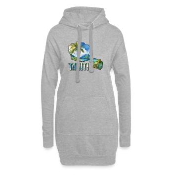 Carte aquarelle Tahiti - Sweat-shirt à capuche long Femme - gris chiné - Devant