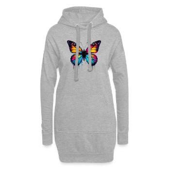 Papillon - Sweat-shirt à capuche long Femme - gris chiné - Devant