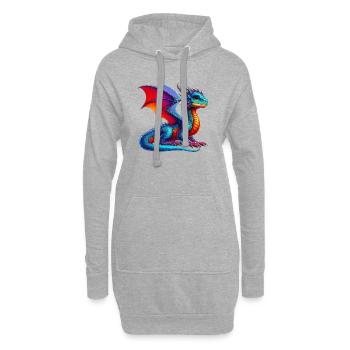 Dragon - Sweat-shirt à capuche long Femme - gris chiné - Devant