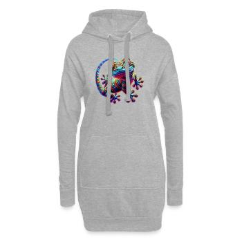 Gecko - Sweat-shirt à capuche long Femme - gris chiné - Devant