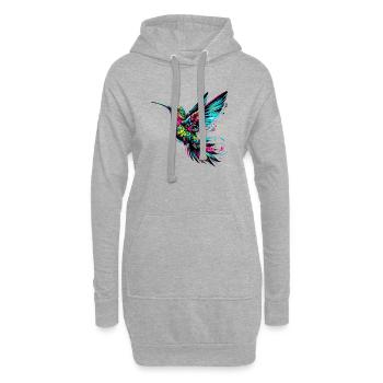 Colibri - Sweat-shirt à capuche long Femme - gris chiné - Devant