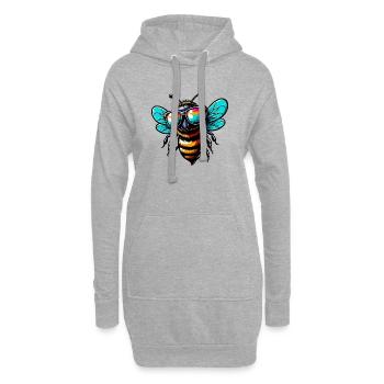 Abeille - Sweat-shirt à capuche long Femme - gris chiné - Devant