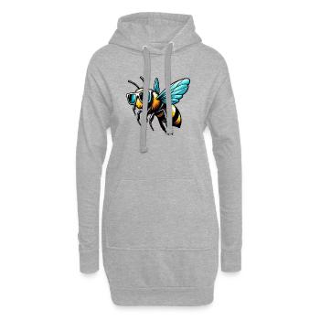 Abeille - Sweat-shirt à capuche long Femme - gris chiné - Devant