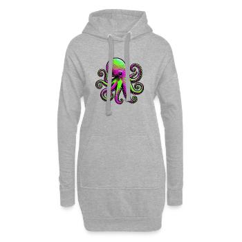 Octopus - Hoodie Dress - heather grey - Front