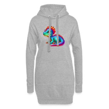 Dinosaurier - Hoodie-Kleid - Grau meliert - Vorne