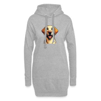 Lächelnder Labradorportrait - Hoodie-Kleid - Grau meliert - Vorne
