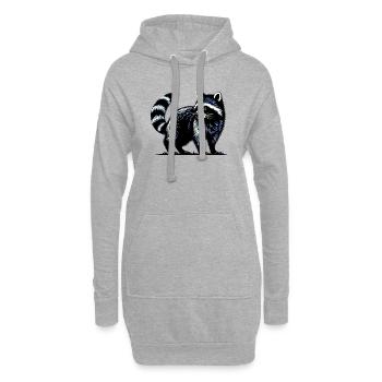 Raton laveur - Sweat-shirt à capuche long Femme - gris chiné - Devant
