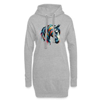 Cheval - Sweat-shirt à capuche long Femme - gris chiné - Devant