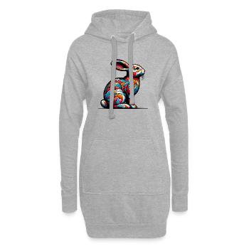 Lapin - Sweat-shirt à capuche long Femme - gris chiné - Devant