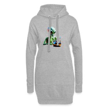 Rave Aliens — Neon Alchemist - Sweat-shirt à capuche long Femme - gris chiné - Devant