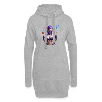 Psy Night Elves — Moon Haze - Hoodie-Kleid - Grau meliert - Vorne