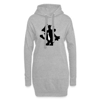 Mann im minimalistischen Design - Hoodie-Kleid - Grau meliert - Vorne