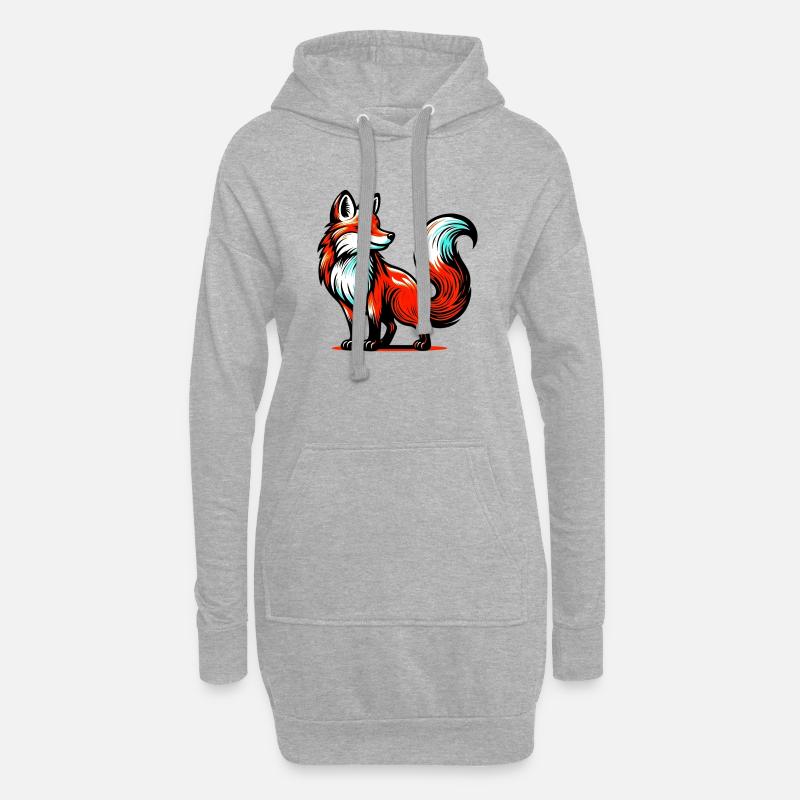 Fuchs - Hoodie-Kleid - Grau meliert