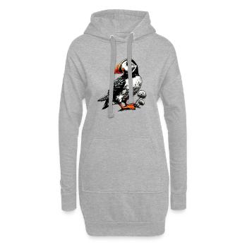Papageitaucher - Hoodie-Kleid - Grau meliert - Vorne
