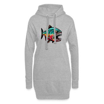 Piranha - Sweat-shirt à capuche long Femme - gris chiné - Devant