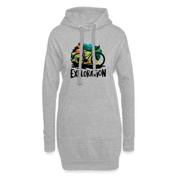 Lebendiges Gravelbike-Abenteuer - Hoodie-Kleid - Grau meliert - Vorne