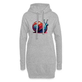 Schnecke - Hoodie-Kleid - Grau meliert - Vorne
