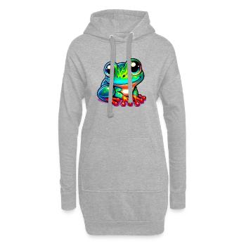Grenouille - Sweat-shirt à capuche long Femme - gris chiné - Devant