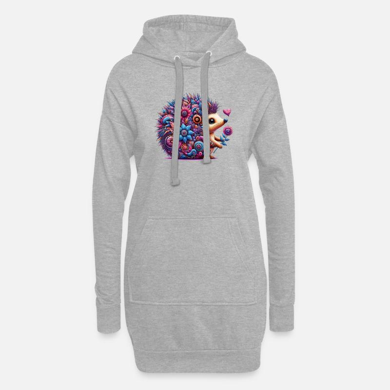 Igel - Hoodie-Kleid - Grau meliert