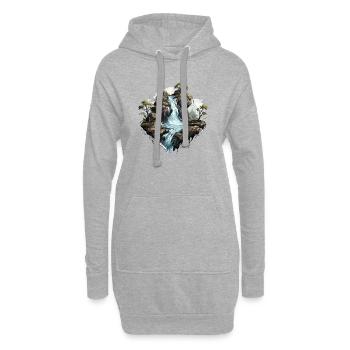 Wasserfall 01 - Hoodie-Kleid - Grau meliert - Vorne