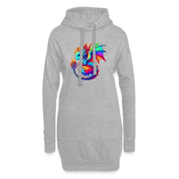 Dragon - Hoodie Dress - heather grey - Front