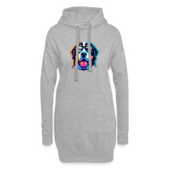 Berner Sennenhund - Hoodie-Kleid - Grau meliert - Vorne