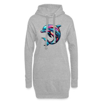 Dauphin - Sweat-shirt à capuche long Femme - gris chiné - Devant